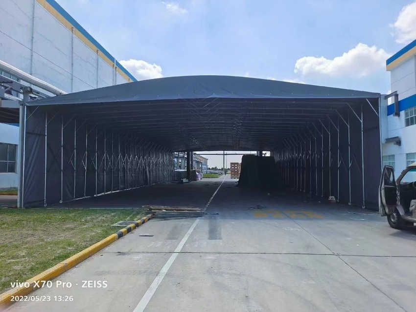 手動推拉雨蓬,倉庫棚移動倉庫棚